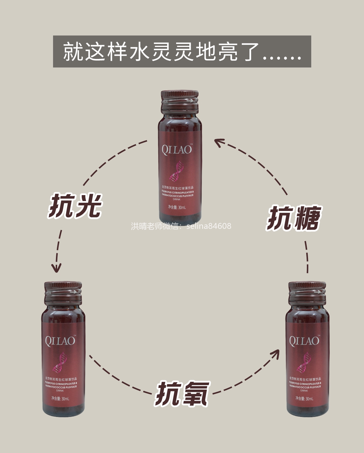七老美白抗糖饮→疹子痘痘反复，色素沉着暗黄暗沉炎症性色沉黑红的喝它
